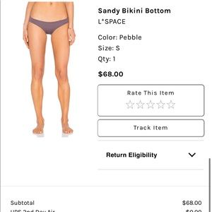 L*Space Sandy bikini bottom in pebble - small